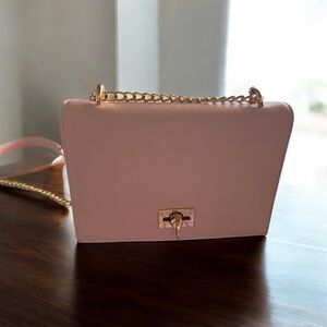 Chic Pink Crossbody Bag with Chain Strap